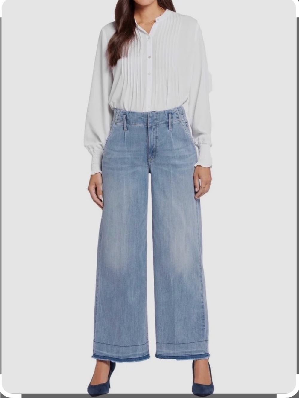 NYDJ Wide Leg Jeans in Medium Blue - Picture 7 of 7